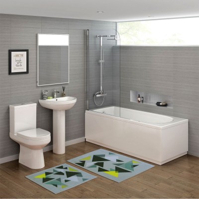 2'Lİ BANYO PASPAS TAKIMI ÖZEL BASKI ÜÇGEN DESENLİ