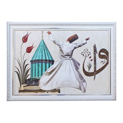TUVAL ÜZERİ BASKI SEMAZEN MEVLANA TABLO