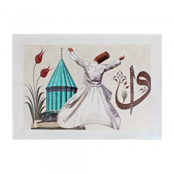 TUVAL ÜZERİ BASKI SEMAZEN MEVLANA TABLO