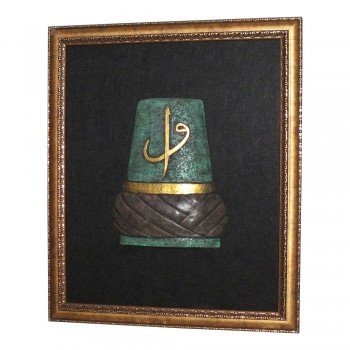 KEÇE ÜZERİ POLYESTER DÖKÜM 3D MEVLANA TABLO