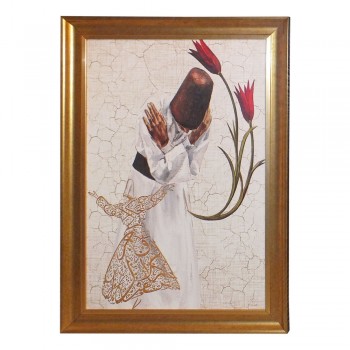 TUVAL ÜZERİ BASKI SEMAZEN MEVLANA TABLO