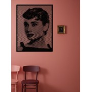 Audrey Hepburn Op  Desenli Dekoratif Metal Tablo
