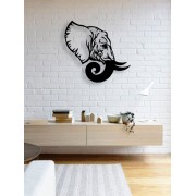 Beautiful Elephant Head Desenli Özel Kesimli Dekoratif Metal Tablo