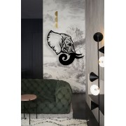 Beautiful Elephant Head Desenli Özel Kesimli Dekoratif Metal Tablo