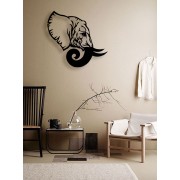 Beautiful Elephant Head Desenli Özel Kesimli Dekoratif Metal Tablo