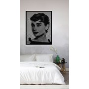 Audrey Hepburn Op  Desenli Dekoratif Metal Tablo