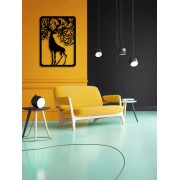 Autumn Deer  Desenli Dekoratif Metal Tablo