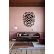 Geometric Lion Desenli Özel Kesimli Dekoratif Metal Tablo