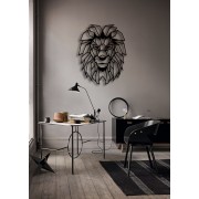 Geometric Lion Desenli Özel Kesimli Dekoratif Metal Tablo