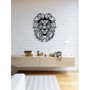 Geometric Lion Desenli Özel Kesimli Dekoratif Metal Tablo