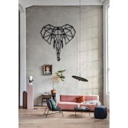 Horned Elephant  Desenli Özel Kesimli Dekoratif Metal Tablo