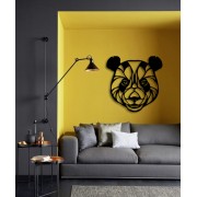 Lonely Panda Desenli Özel Kesimli Dekoratif Metal Tablo