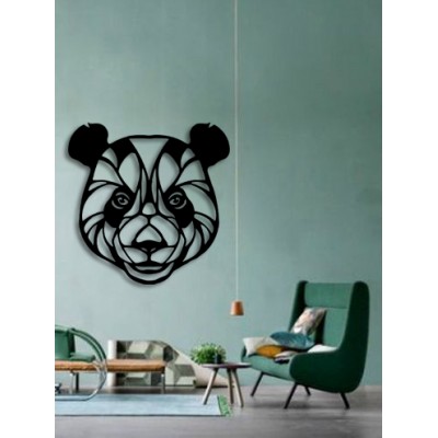 Lonely Panda Desenli Özel Kesimli Dekoratif Metal Tablo