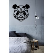 Lonely Panda Desenli Özel Kesimli Dekoratif Metal Tablo