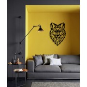 Lonely Wolf  Desenli Özel Kesimli Dekoratif Metal Tablo