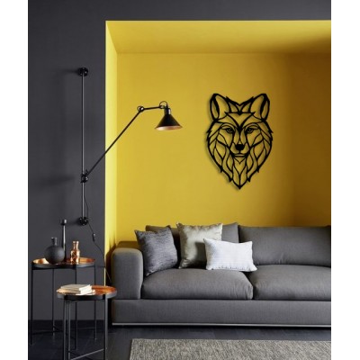 Lonely Wolf  Desenli Özel Kesimli Dekoratif Metal Tablo