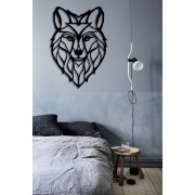 Lonely Wolf  Desenli Özel Kesimli Dekoratif Metal Tablo