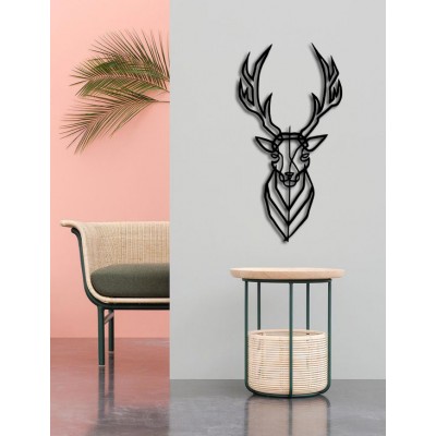 Random Line Deer Desenli  Özel Kesimli Dekoratif Metal Tablo
