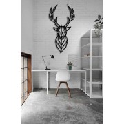 Random Line Deer Desenli  Özel Kesimli Dekoratif Metal Tablo