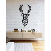 Random Line Deer Desenli  Özel Kesimli Dekoratif Metal Tablo