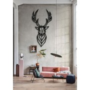 Random Line Deer Desenli  Özel Kesimli Dekoratif Metal Tablo