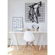Square Wolf  Desenli Dekoratif Metal Tablo