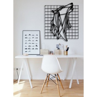 Square Wolf  Desenli Dekoratif Metal Tablo