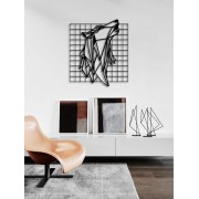 Square Wolf  Desenli Dekoratif Metal Tablo
