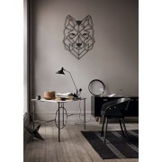 Wolf Head Desenli Özel  Kesimli  Dekoratif Metal Tablo