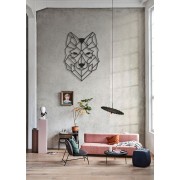 Wolf Head Desenli Özel  Kesimli  Dekoratif Metal Tablo