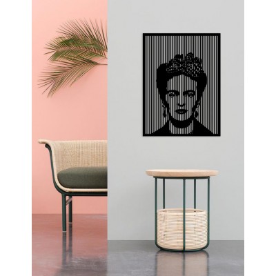 Line Art Frida Kahlo Desenli Dekoratif Metal Tablo