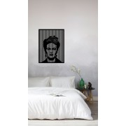 Line Art Frida Kahlo Desenli Dekoratif Metal Tablo