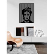 Line Art Frida Kahlo Desenli Dekoratif Metal Tablo
