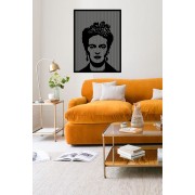 Line Art Frida Kahlo Desenli Dekoratif Metal Tablo