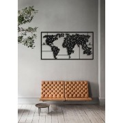 Bubble World Map Dekoratif Metal Tablo