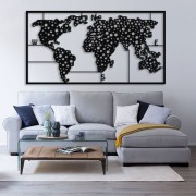 Bubble World Map Dekoratif Metal Tablo