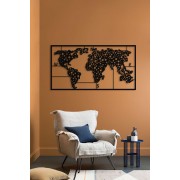 Bubble World Map Dekoratif Metal Tablo