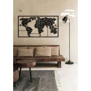 Bubble World Map Dekoratif Metal Tablo