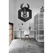 Random Line  Frame Deer Desenli Özel Kesimli Dekoratif Metal Tablo
