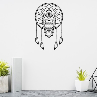 Owl Desenli Özel Kesimli Dekoratif Metal Tablo