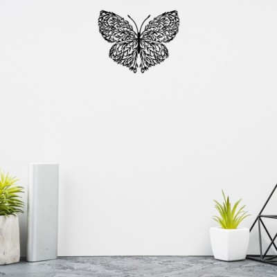 Butterfly Desenli Özel Kesimli Dekoratif Metal Tablo