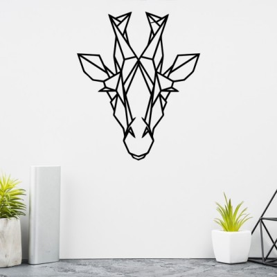 Geometric Giraffe Desenli Özel Kesimli Dekoratif Metal Tablo