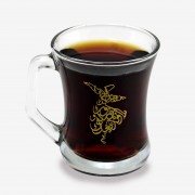 ALTIN OSMANLICA YAZILI - SU - LİMONATA - ÇAY - NESCAFE SÛFİ BARDAK SETİ 6 PARÇA