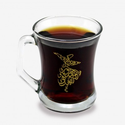 ALTIN OSMANLICA YAZILI - SU - LİMONATA - ÇAY - NESCAFE SÛFİ BARDAK SETİ 6 PARÇA