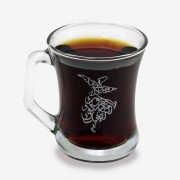 GÜMÜŞ OSMANLICA YAZILI - SU - LİMONATA - ÇAY - NESCAFE SÛFİ BARDAK SETİ 6 PARÇA