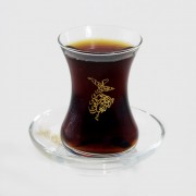 ALTIN OSMANLICA YAZILI 12 PARÇA SÛFİ ÇAY BARDAĞI TAKIMI