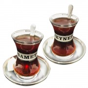 SİZE ÖZEL İSİM BASKILI GÜMÜŞ KUMLAMA ÇAY BARDAĞI SETİ