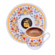 MEVLANA -SEMAZEN ÇİNİ DESENLİ 6'LI KAHVE TAKIMI 