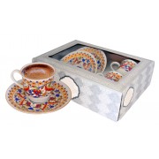 MEVLANA -SEMAZEN ÇİNİ DESENLİ 2'Lİ KAHVE TAKIMI 