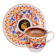 MEVLANA -SEMAZEN ÇİNİ DESENLİ 2'Lİ KAHVE TAKIMI 